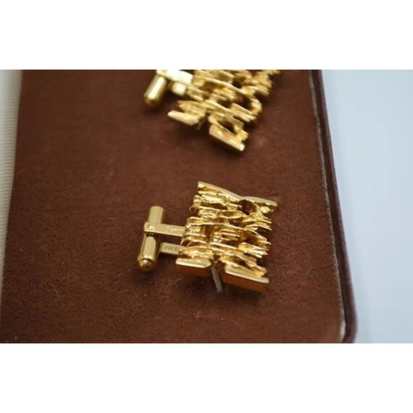 Sherman Sterling Silver Cufflinks Gold Plated "Senator" Vintage w/ Birks  Box - Picture 3 of 9